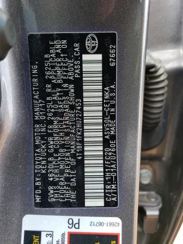 Photo 11 VIN: 4T1BF1FK2HU727453 - TOYOTA CAMRY LE 