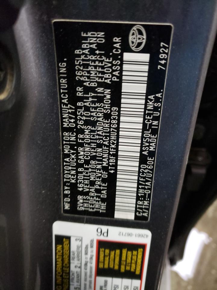 Photo 11 VIN: 4T1BF1FK2HU768309 - TOYOTA CAMRY 