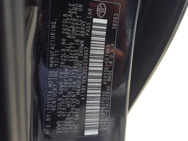 Photo 9 VIN: 4T1BF1FK3CU039907 - TOYOTA CAMRY BASE 