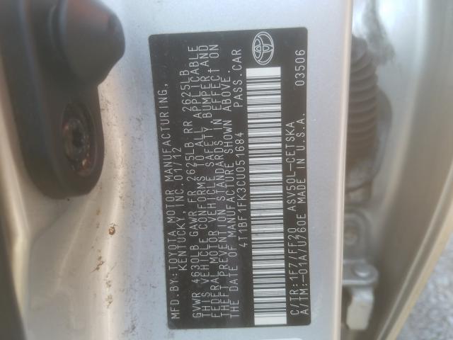 Photo 9 VIN: 4T1BF1FK3CU051684 - TOYOTA CAMRY BASE 