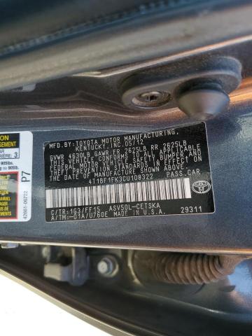 Photo 12 VIN: 4T1BF1FK3CU108322 - TOYOTA CAMRY 