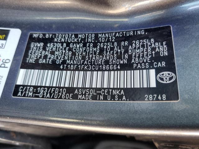 Photo 11 VIN: 4T1BF1FK3CU186664 - TOYOTA CAMRY BASE 