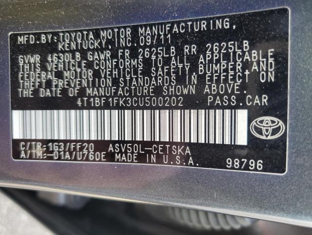 Photo 12 VIN: 4T1BF1FK3CU500202 - TOYOTA CAMRY 