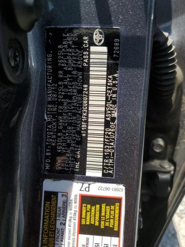 Photo 12 VIN: 4T1BF1FK3CU607248 - TOYOTA CAMRY 