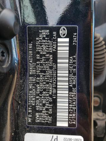 Photo 11 VIN: 4T1BF1FK3CU607587 - TOYOTA CAMRY 