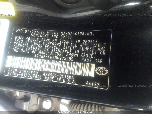 Photo 8 VIN: 4T1BF1FK3DU225285 - TOYOTA CAMRY 