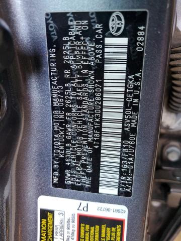 Photo 9 VIN: 4T1BF1FK3DU286071 - TOYOTA CAMRY L 