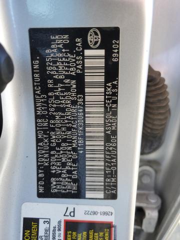 Photo 11 VIN: 4T1BF1FK3DU647363 - TOYOTA CAMRY L 