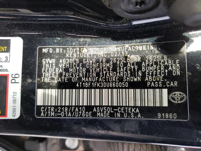 Photo 9 VIN: 4T1BF1FK3DU660050 - TOYOTA CAMRY L 