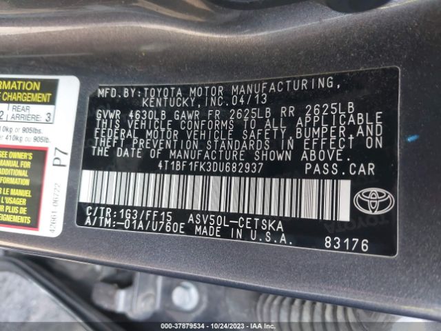 Photo 8 VIN: 4T1BF1FK3DU682937 - TOYOTA CAMRY 