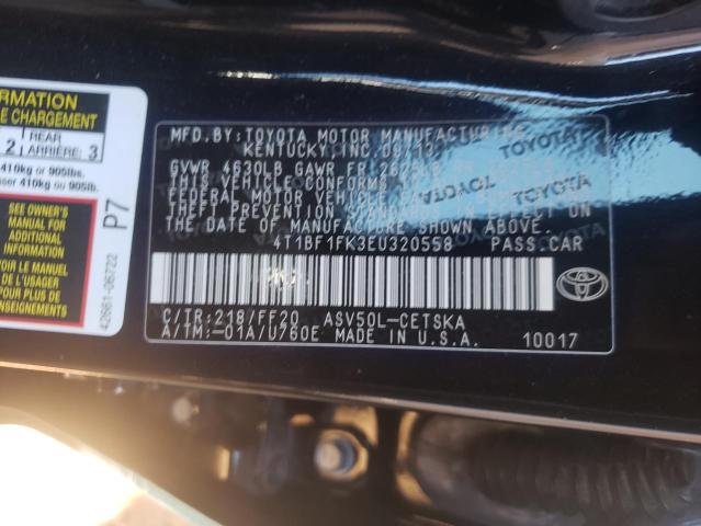 Photo 9 VIN: 4T1BF1FK3EU320558 - TOYOTA CAMRY L 