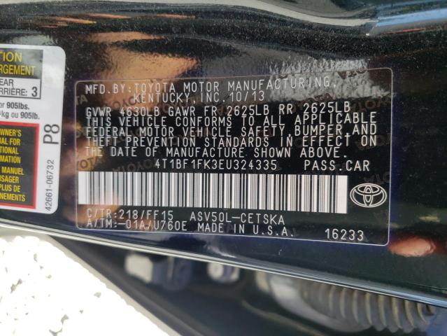 Photo 9 VIN: 4T1BF1FK3EU324335 - TOYOTA CAMRY L 