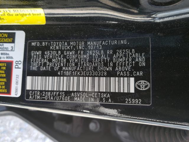 Photo 9 VIN: 4T1BF1FK3EU330328 - TOYOTA CAMRY L 