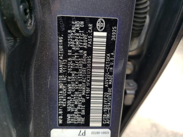 Photo 9 VIN: 4T1BF1FK3EU336985 - TOYOTA CAMRY L 