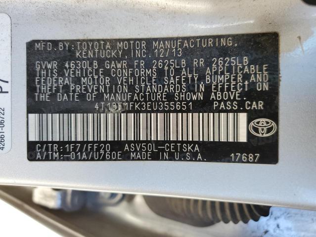 Photo 11 VIN: 4T1BF1FK3EU355651 - TOYOTA CAMRY 