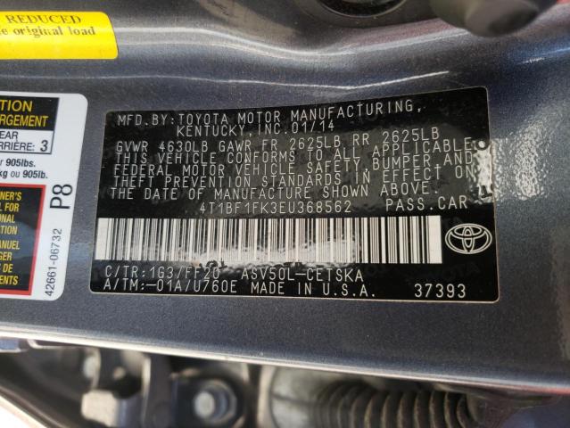 Photo 9 VIN: 4T1BF1FK3EU368562 - TOYOTA CAMRY L 