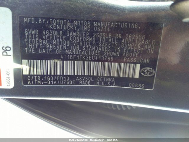 Photo 8 VIN: 4T1BF1FK3EU413788 - TOYOTA CAMRY 