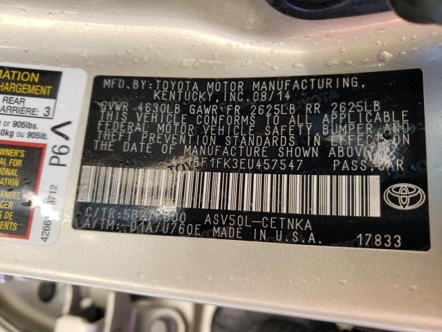 Photo 11 VIN: 4T1BF1FK3EU457547 - TOYOTA CAMRY L 