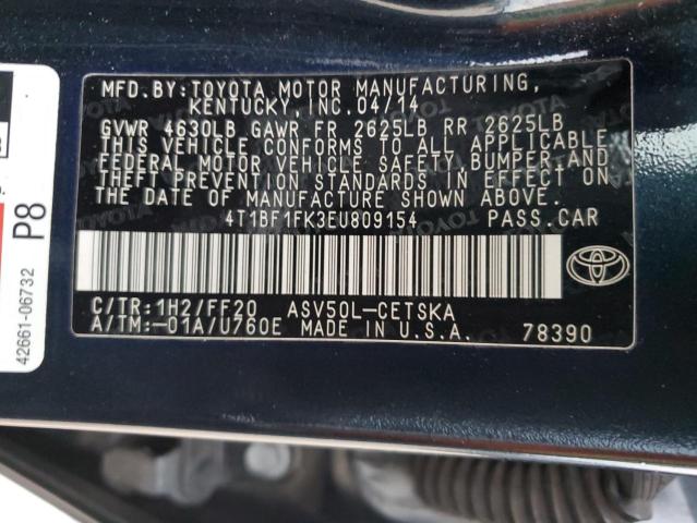 Photo 12 VIN: 4T1BF1FK3EU809154 - TOYOTA CAMRY 