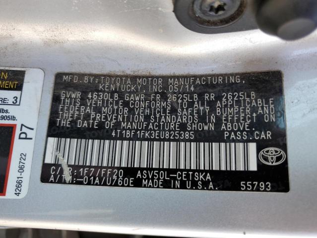 Photo 9 VIN: 4T1BF1FK3EU825385 - TOYOTA CAMRY L 