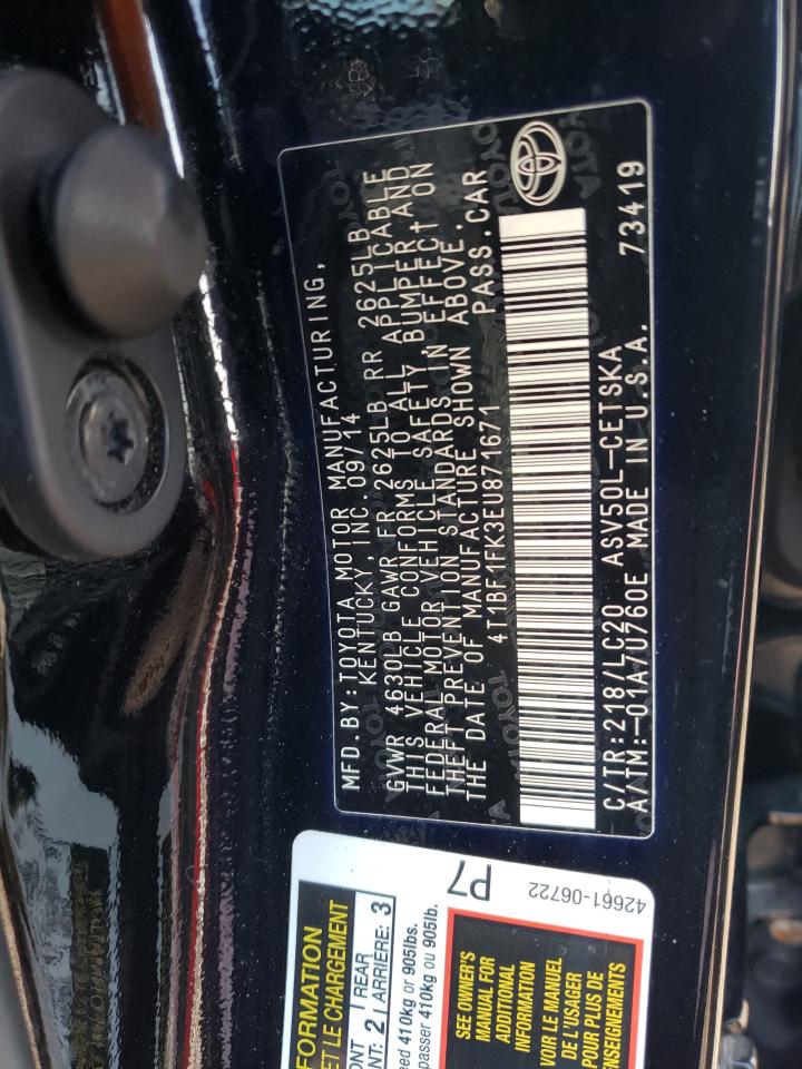 Photo 11 VIN: 4T1BF1FK3EU871671 - TOYOTA CAMRY 