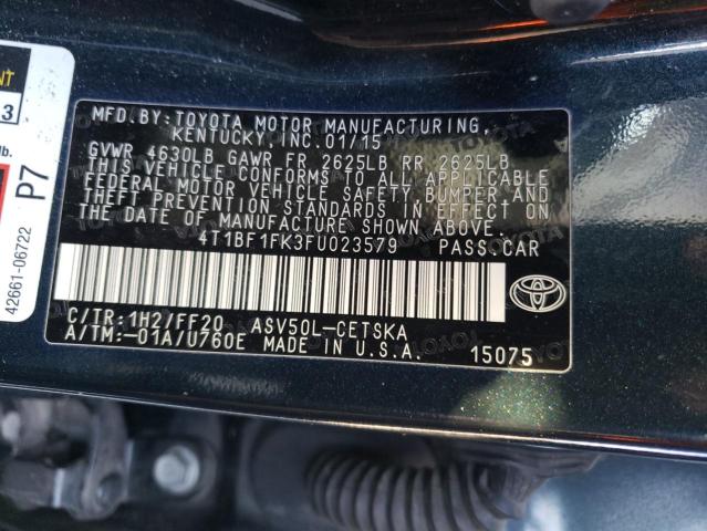 Photo 9 VIN: 4T1BF1FK3FU023579 - TOYOTA CAMRY LE 