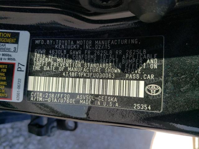 Photo 9 VIN: 4T1BF1FK3FU030063 - TOYOTA CAMRY LE 