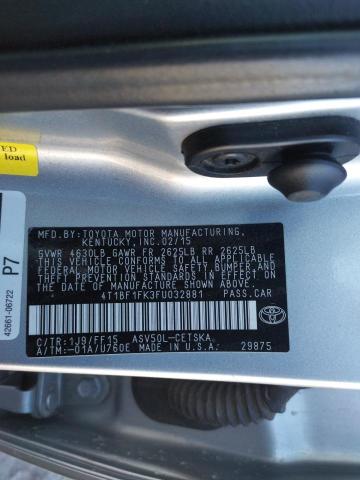 Photo 12 VIN: 4T1BF1FK3FU032881 - TOYOTA CAMRY LE 