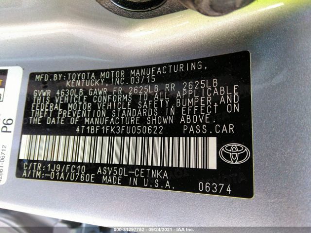 Photo 8 VIN: 4T1BF1FK3FU050622 - TOYOTA CAMRY 