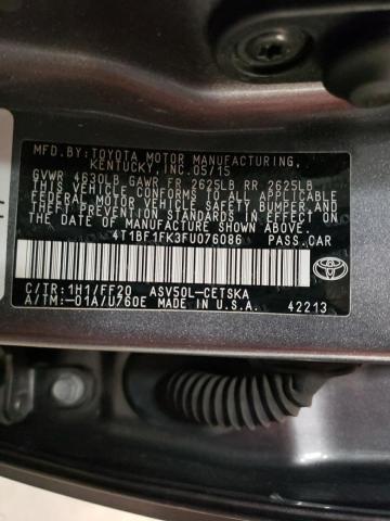 Photo 11 VIN: 4T1BF1FK3FU076086 - TOYOTA CAMRY 