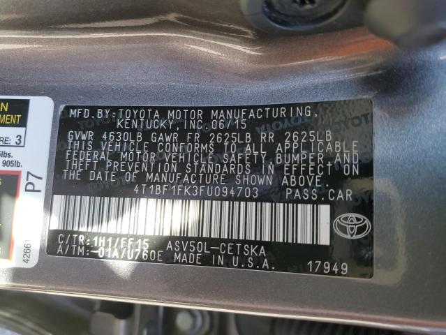 Photo 12 VIN: 4T1BF1FK3FU094703 - TOYOTA CAMRY 