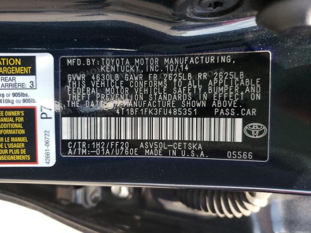 Photo 9 VIN: 4T1BF1FK3FU485351 - TOYOTA CAMRY LE 