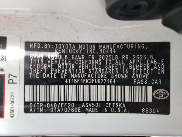 Photo 9 VIN: 4T1BF1FK3FU877164 - TOYOTA CAMRY LE 