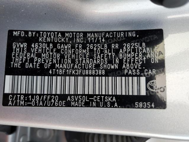 Photo 12 VIN: 4T1BF1FK3FU888388 - TOYOTA CAMRY LE 