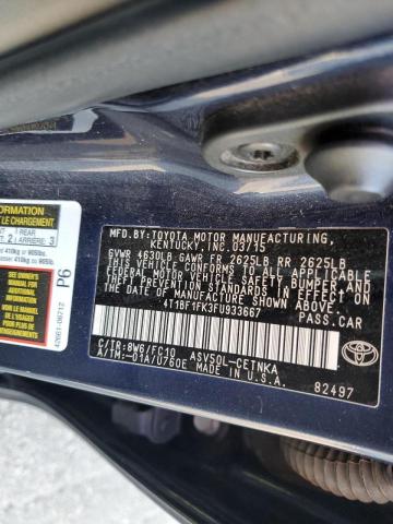 Photo 11 VIN: 4T1BF1FK3FU933667 - TOYOTA CAMRY LE 