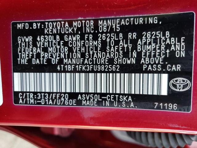 Photo 9 VIN: 4T1BF1FK3FU982562 - TOYOTA CAMRY 