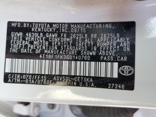 Photo 11 VIN: 4T1BF1FK3GU140760 - TOYOTA CAMRY 