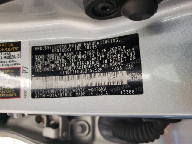 Photo 9 VIN: 4T1BF1FK3GU152925 - TOYOTA CAMRY LE 