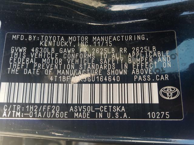 Photo 9 VIN: 4T1BF1FK3GU164640 - TOYOTA CAMRY 