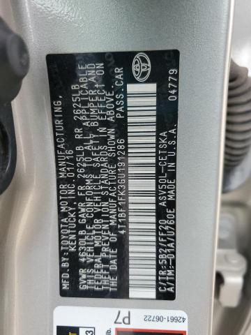 Photo 11 VIN: 4T1BF1FK3GU191286 - TOYOTA CAMRY LE 