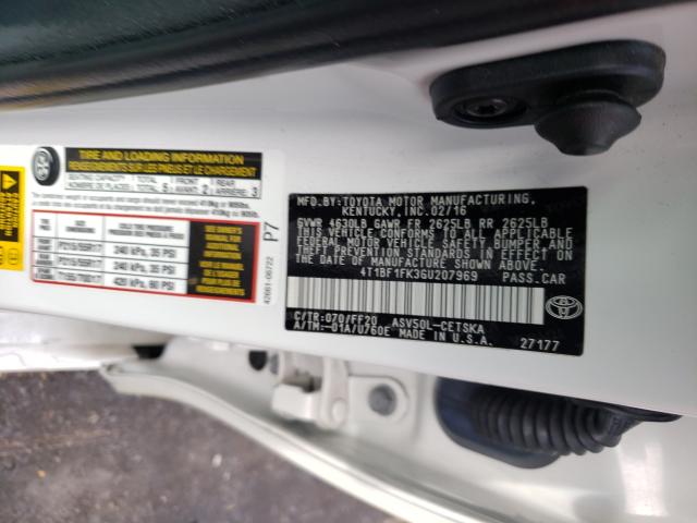 Photo 9 VIN: 4T1BF1FK3GU207969 - TOYOTA CAMRY LE 