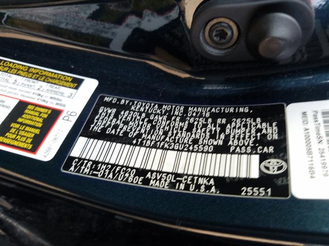 Photo 9 VIN: 4T1BF1FK3GU245590 - TOYOTA CAMRY LE 