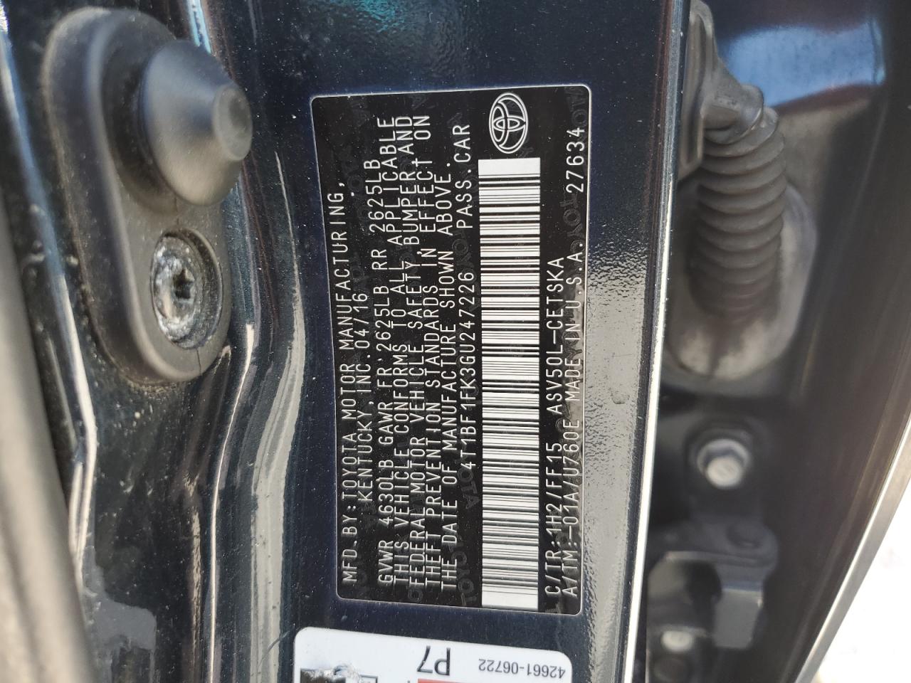 Photo 12 VIN: 4T1BF1FK3GU247226 - TOYOTA CAMRY 