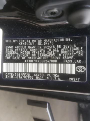 Photo 9 VIN: 4T1BF1FK3GU247808 - TOYOTA CAMRY LE 