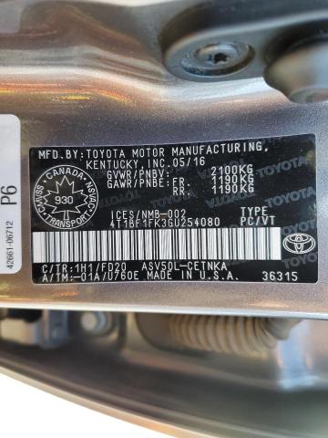 Photo 11 VIN: 4T1BF1FK3GU254080 - TOYOTA CAMRY 