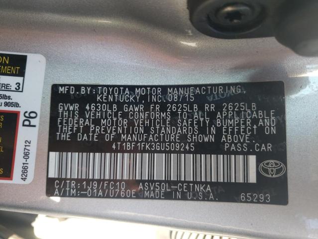 Photo 11 VIN: 4T1BF1FK3GU509245 - TOYOTA CAMRY 