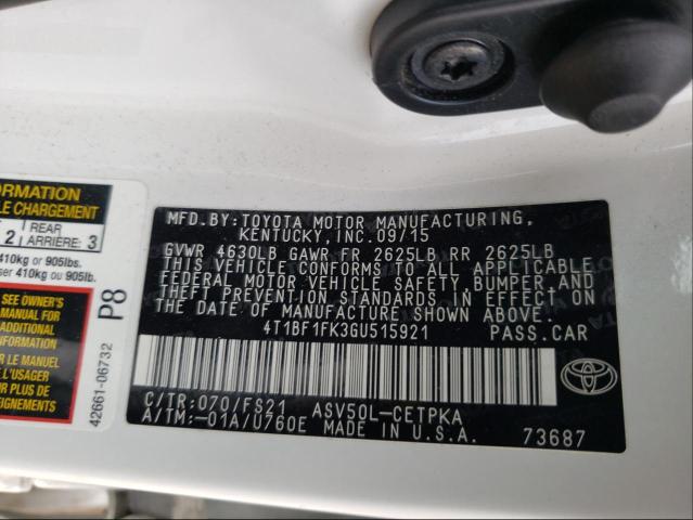 Photo 9 VIN: 4T1BF1FK3GU515921 - TOYOTA CAMRY LE 