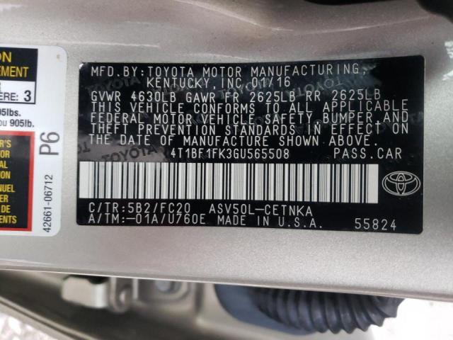 Photo 9 VIN: 4T1BF1FK3GU565508 - TOYOTA CAMRY 