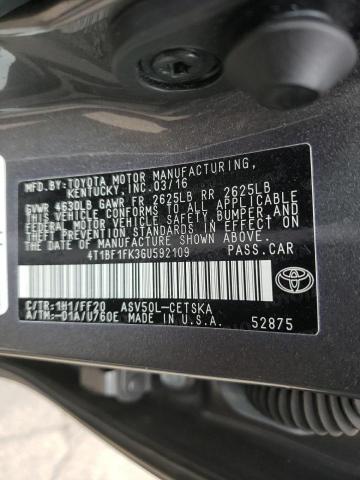 Photo 9 VIN: 4T1BF1FK3GU592109 - TOYOTA CAMRY LE 