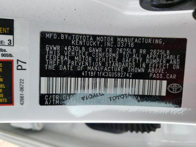 Photo 9 VIN: 4T1BF1FK3GU592742 - TOYOTA CAMRY LE 